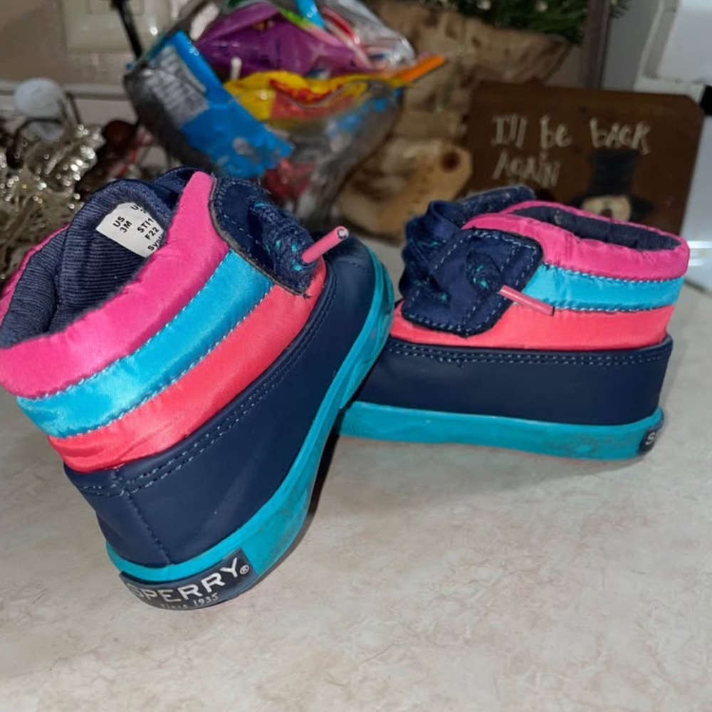 Sperry Infant Vibrant Navy and Pink Shoes